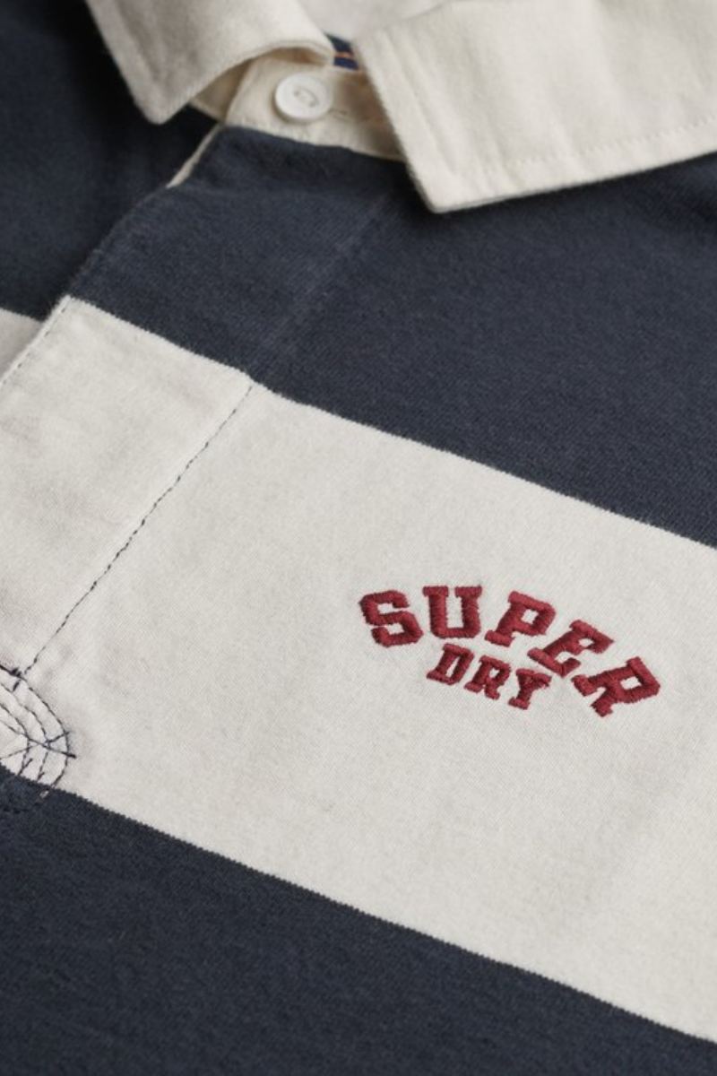 Superdry Vintage Stripe Rugby Top Ecru
