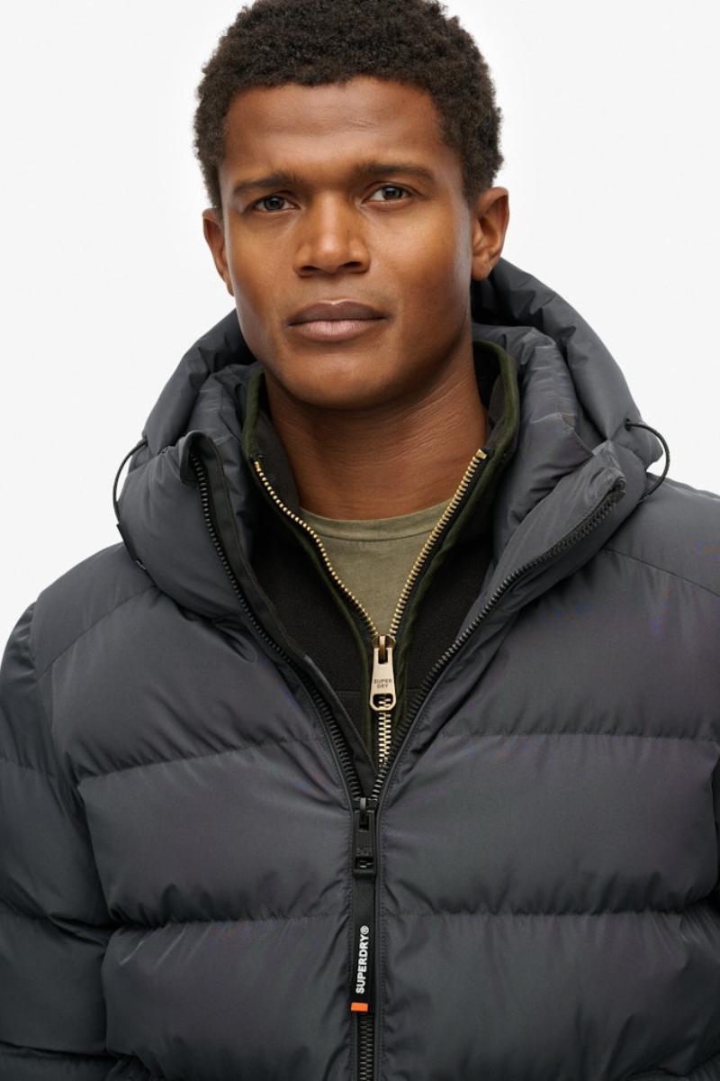 Superdry Hood Sports Puffer Ebony