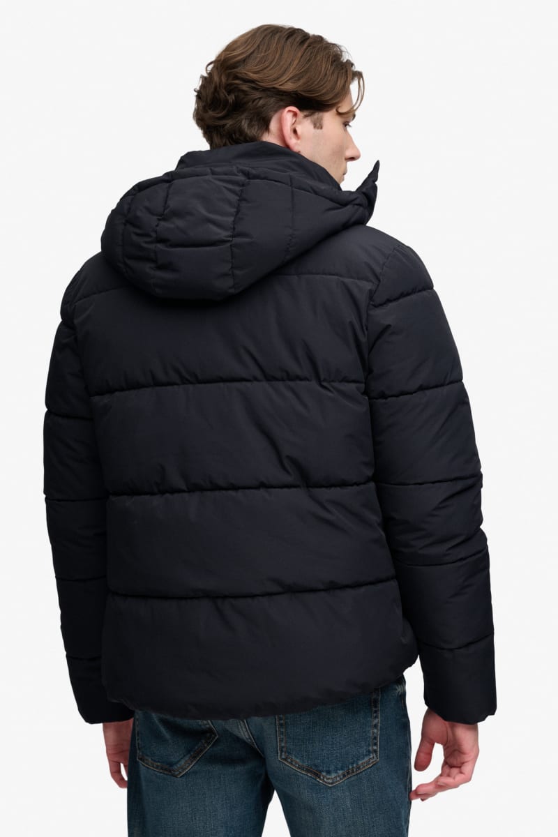 Superdry Premium Hooded Puffer Jacket - Black
