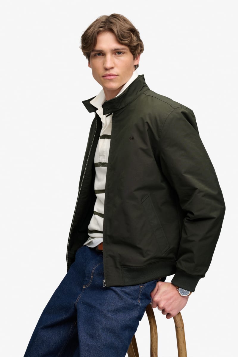 Superdry Campus Padded Harrington Jacket - Surplus Goods Olive Green