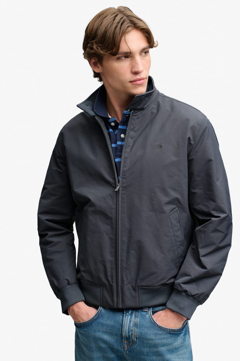 Superdry M5012483A Campus Padded Harrington Jacket Slate Blue
