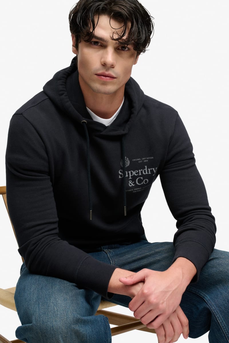 Superdry 1954 Company Relaxed Hoodie in Dark Navy