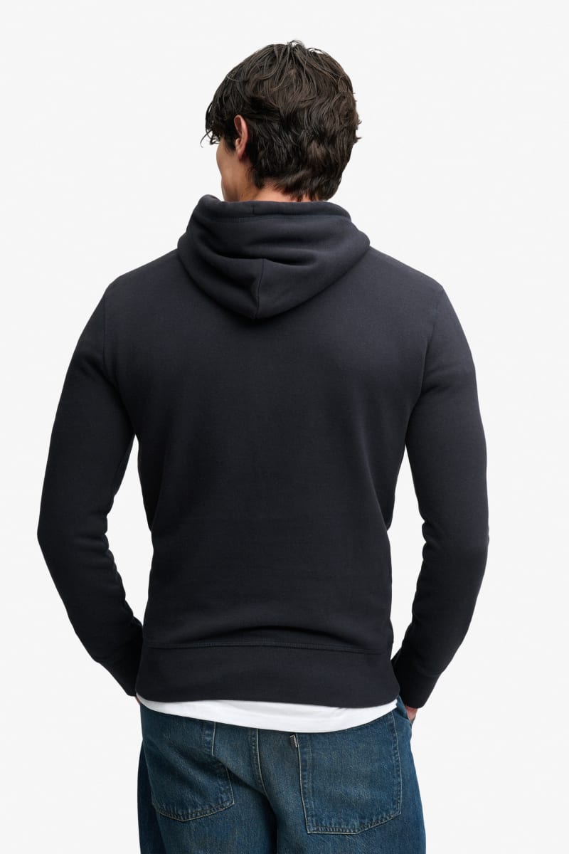 Superdry 1954 Company Relaxed Hoodie in Dark Navy, fabric detail