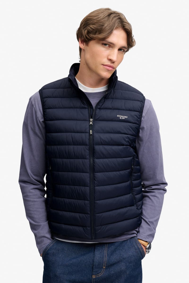 Superdry Fuji Lite Padded Gilet in Eclipse Navy
