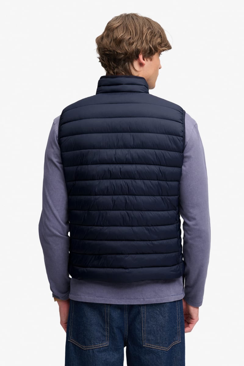 Superdry Fuji Lite Padded Gilet in Eclipse Navy, quilting detail
