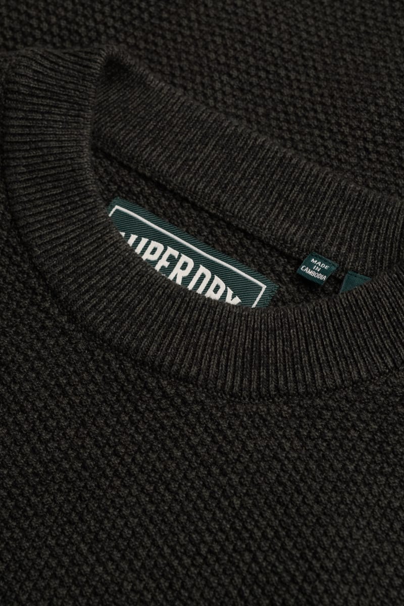 Superdry Texture Knit Jumper - Black Twist