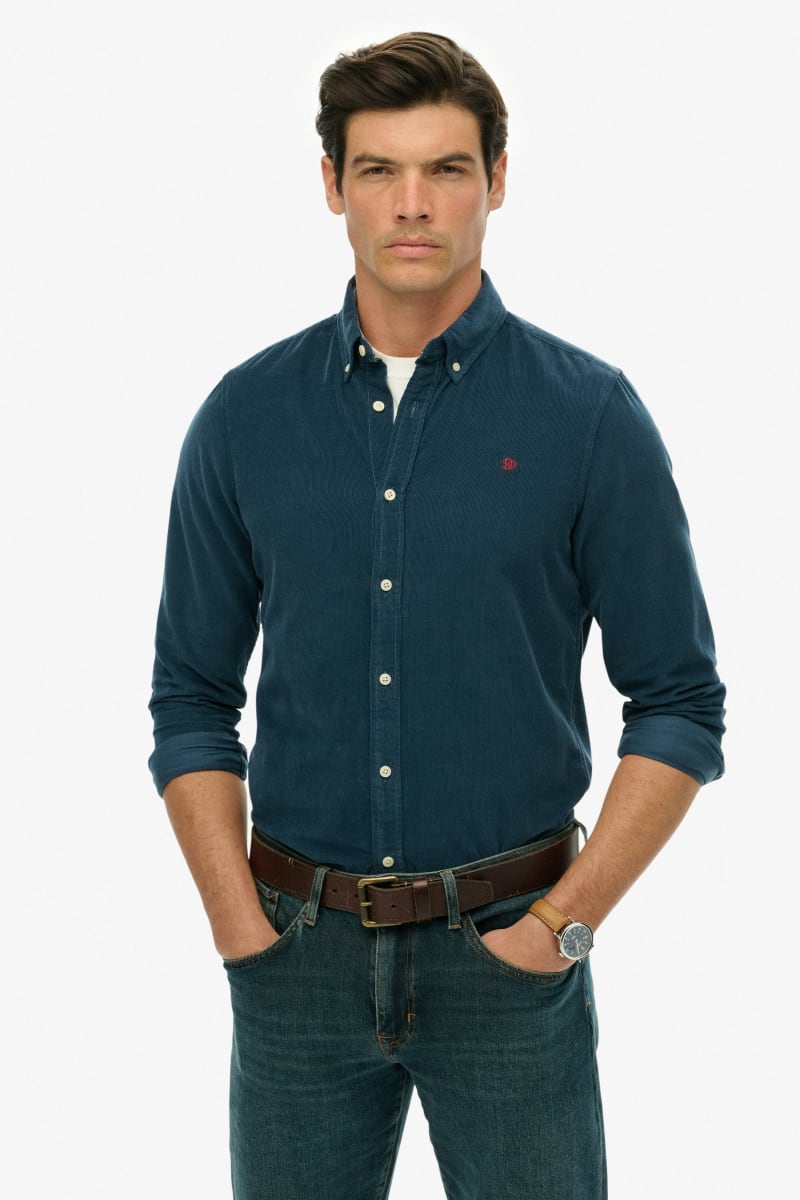 Superdry Classic Needle Cord Shirt - Insignia Blue