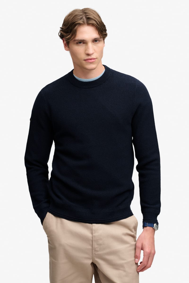 Superdry Texture Knit Jumper - Navy Twist