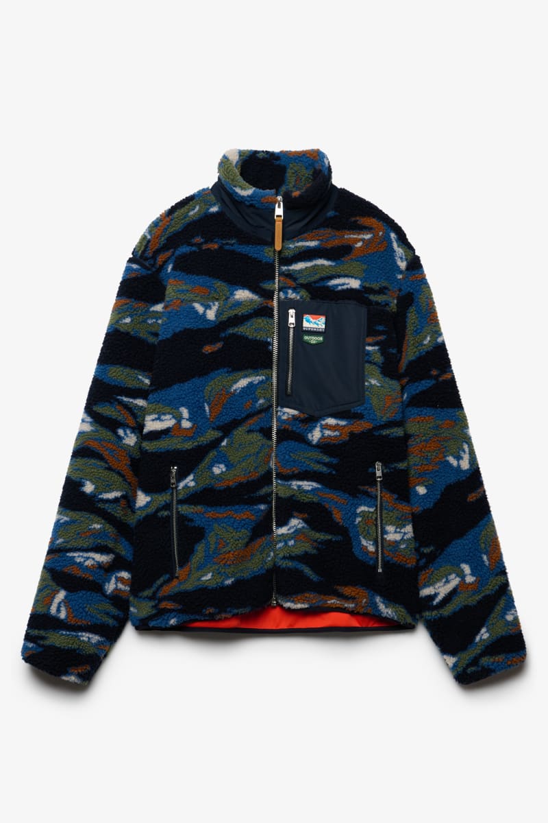 Superdry Terrain Zip Through Fleece in Navy Terrain