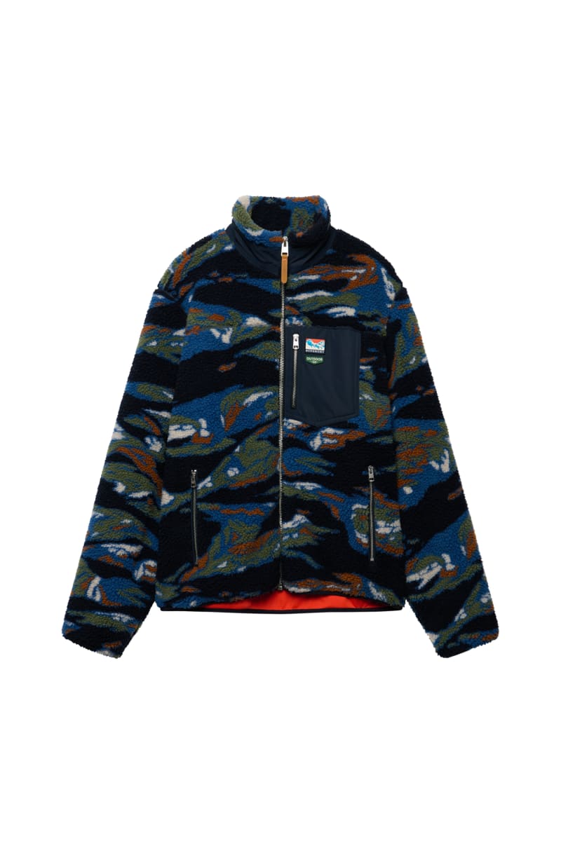 Superdry Terrain Zip Through Fleece in Navy Terrain