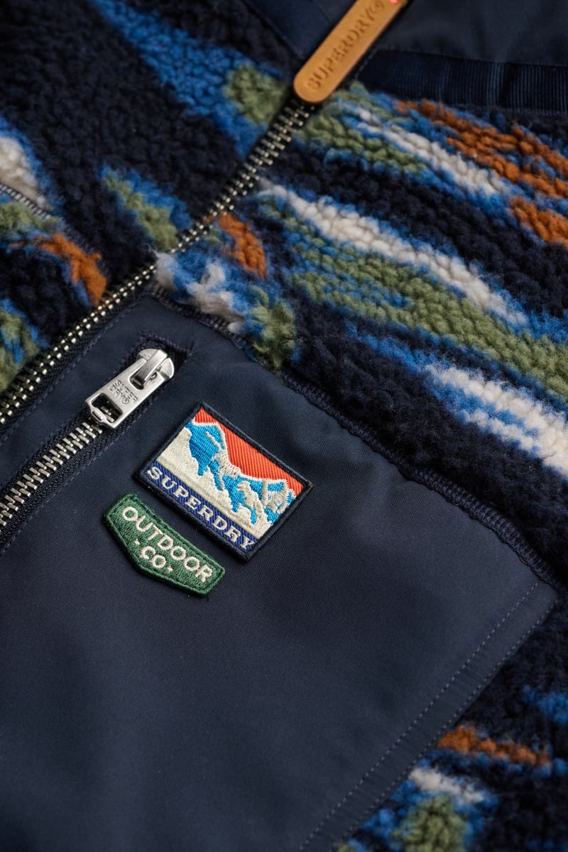 Superdry Terrain Zip Through Fleece in Navy Terrain