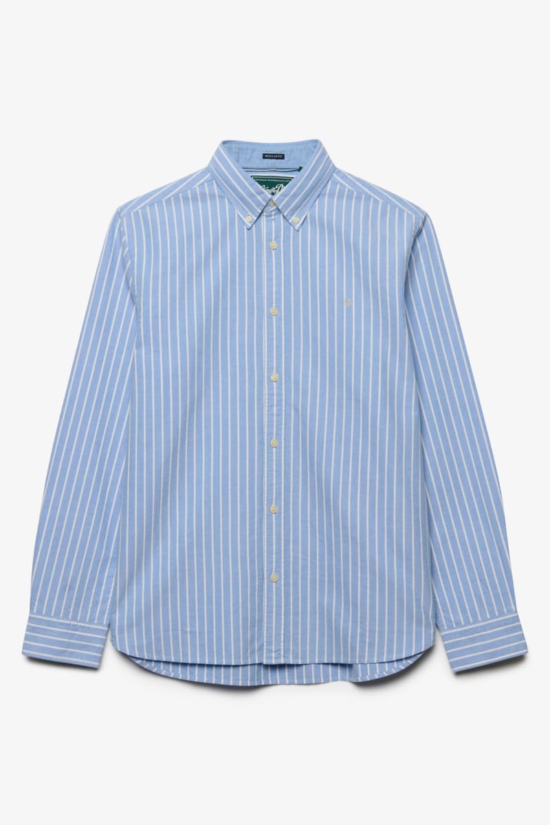 Superdry Preppy Oxford Long Sleeve Shirt in Broker Blue Stripe