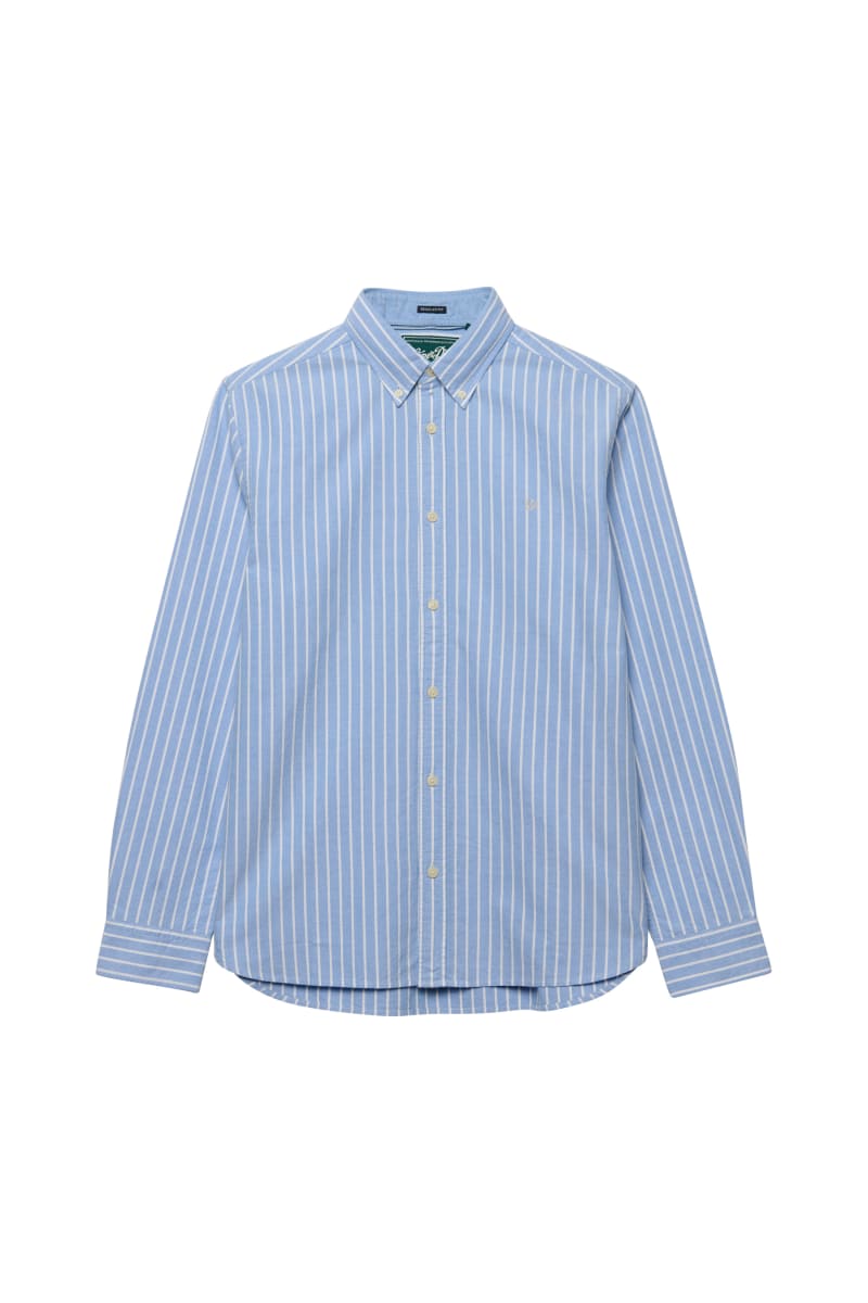 Superdry Preppy Oxford Long Sleeve Shirt in Broker Blue Stripe