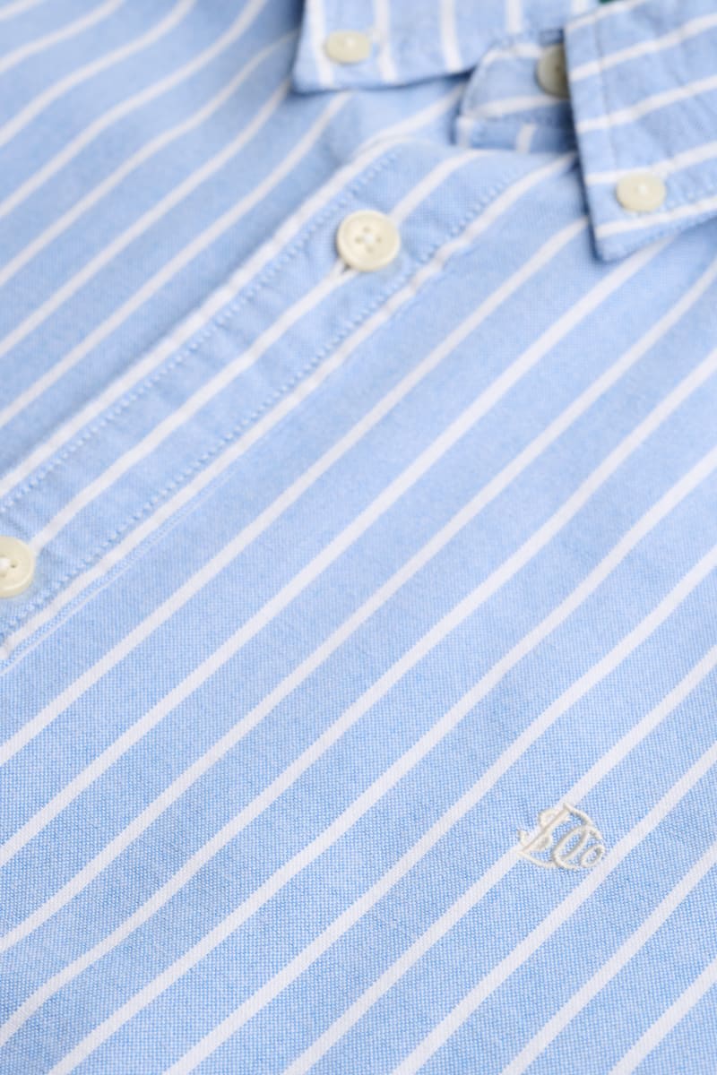 Superdry Preppy Oxford Long Sleeve Shirt in Broker Blue Stripe
