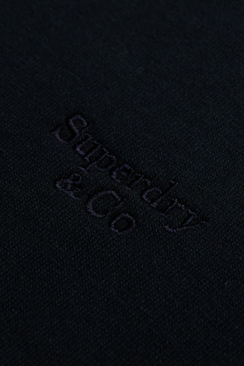 Superdry Essential Serif Logo Half Zip Sweatshirt in Dark Navy
