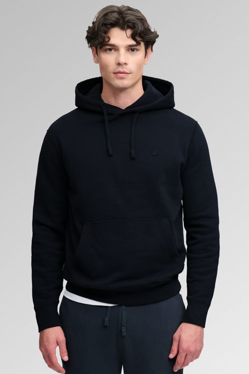 Superdry Essential Logo Hoodie in Dark Navy, front view