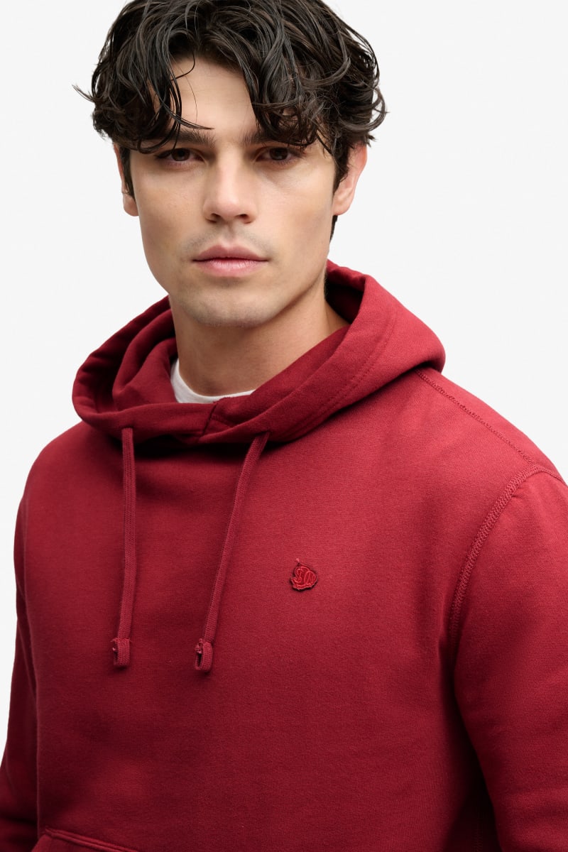 Superdry Essential Logo Hoodie in League Red