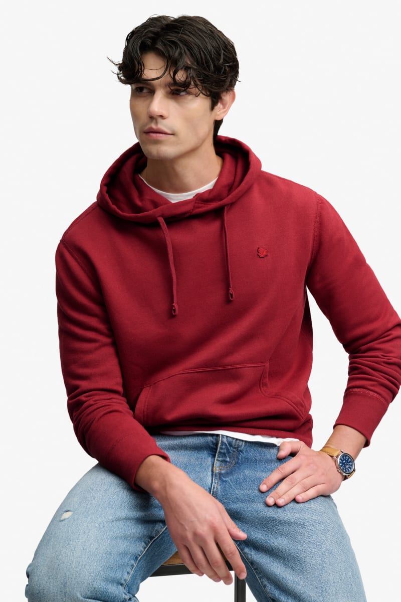 Superdry Essential Logo Hoodie in League Red