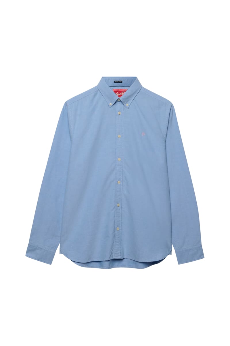 Superdry Preppy Oxford Long Sleeve Shirt in Sky Blue Chambray