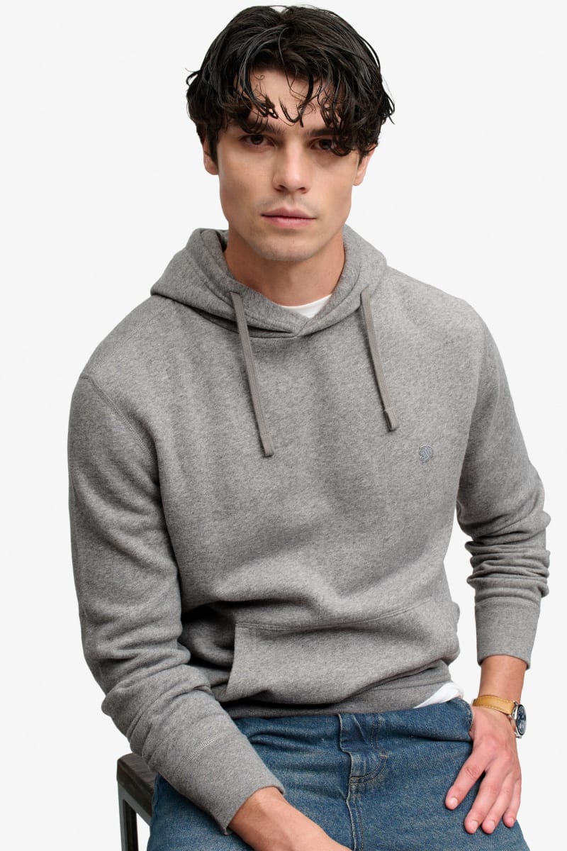 Superdry Essential Logo Hoodie in Dark Vintage Grey Marl