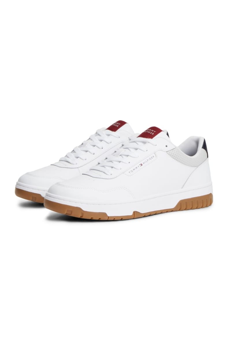 Tommy Hilfiger 5927 Basket Core Leather Sneakers Red White and Blue