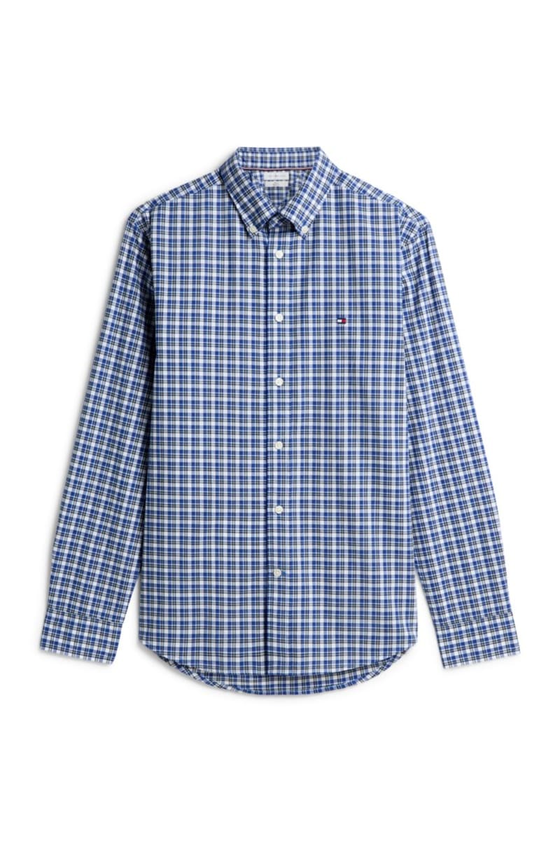 Tommy Hilfiger 44595 Flex Poplin Tartan Shirt Ancient Blue Check