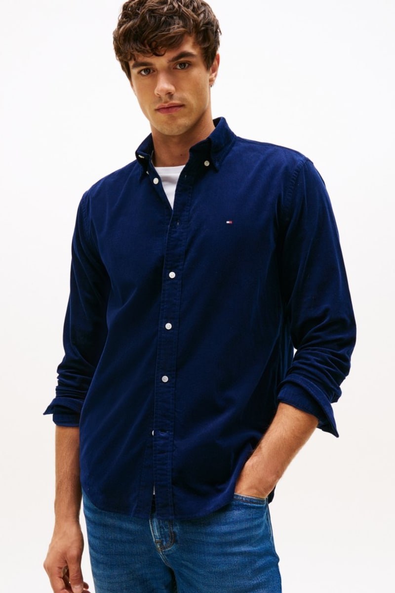 Tommy Hilfiger 40486 Regular Fit Corduroy Shirt Imperial Navy