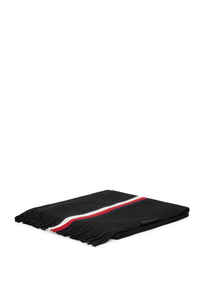 Tommy Hilfiger RWB Rashelle Scarf in Black, stripe detail