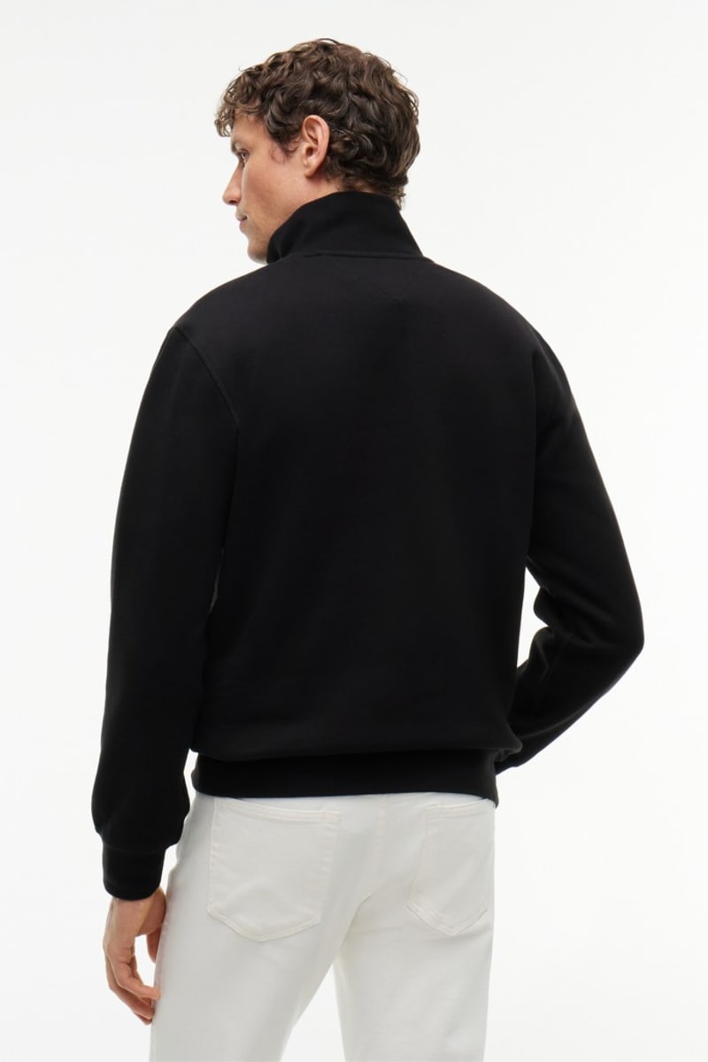 Tommy Hilfiger 37233 Regular Fit Essential Fleece Quarter Zip Sweatshirt Black