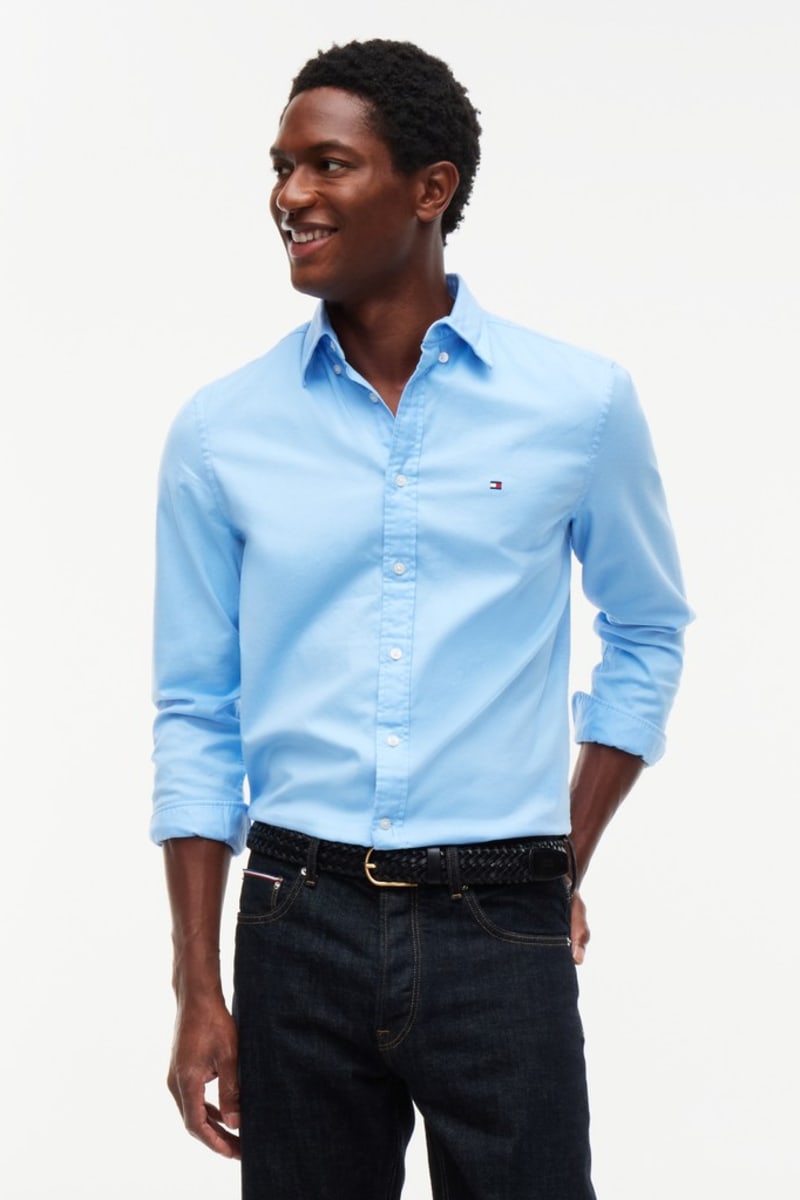 Tommy Hilfiger 40469 Regular Fit Flex Flannel Shirt Vessel Blue