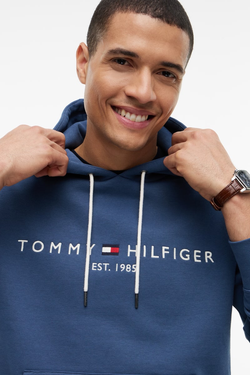 Tommy Hilfiger 11599 Logo Hoodie Aegean Sea