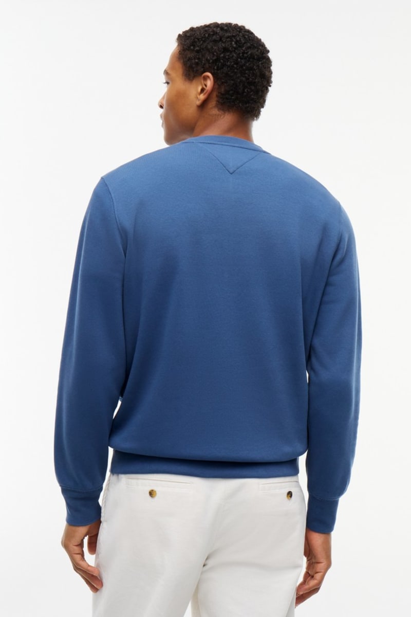Tommy Hilfiger 20954 Regular Fit Logo Half Zip Mock Neck Sweatshirt Aegean Sea