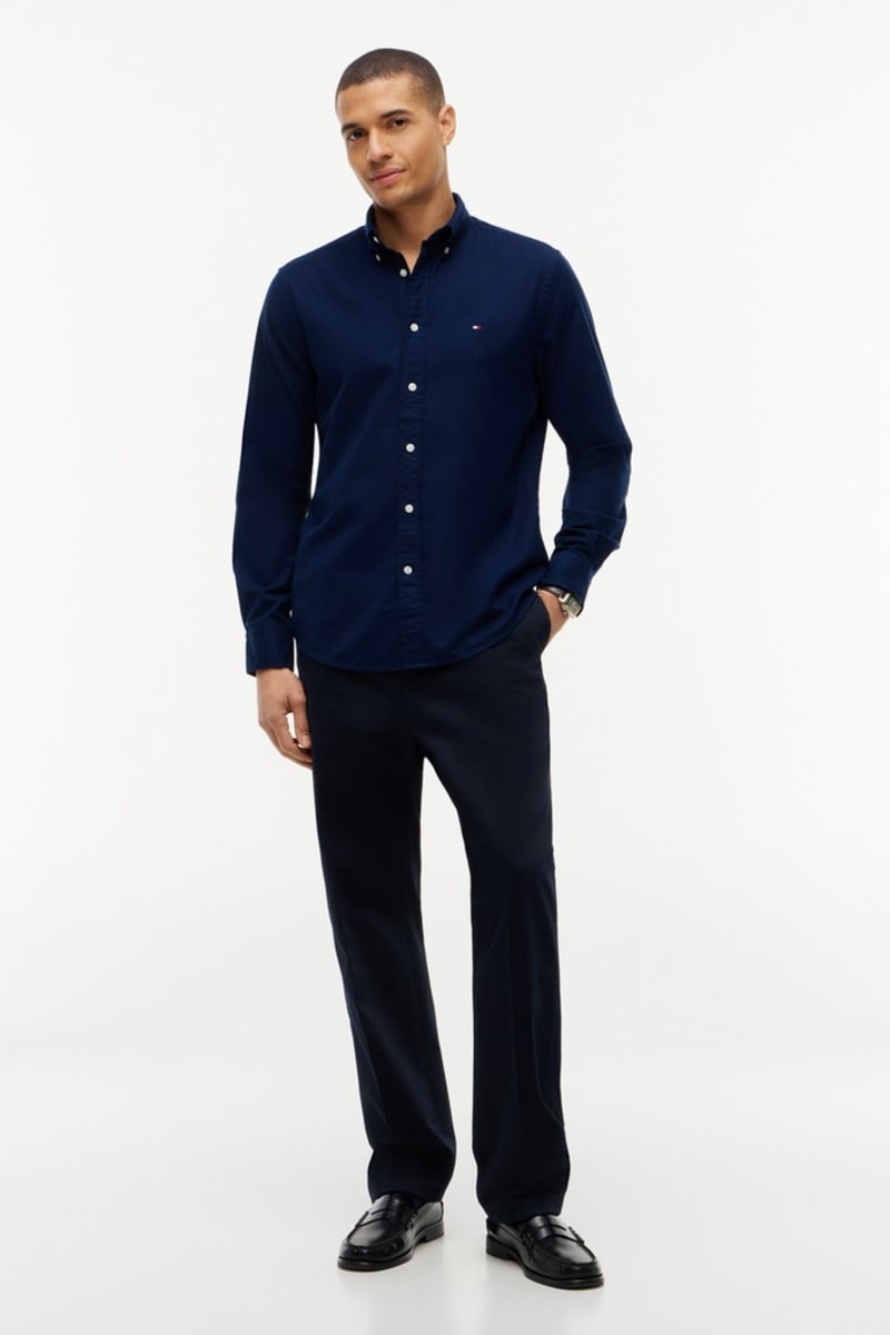 Tommy Hilfiger 40469 Regular Fit Flex Flannel Shirt Carbon Navy
