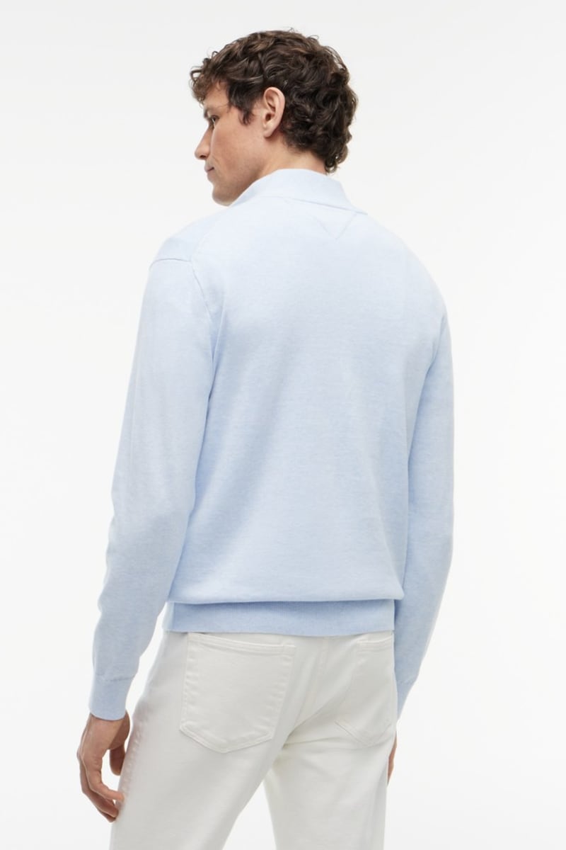 Hilfiger 37331 Ess Ctn 1/4 Zip Aw26 - SKY BLU H