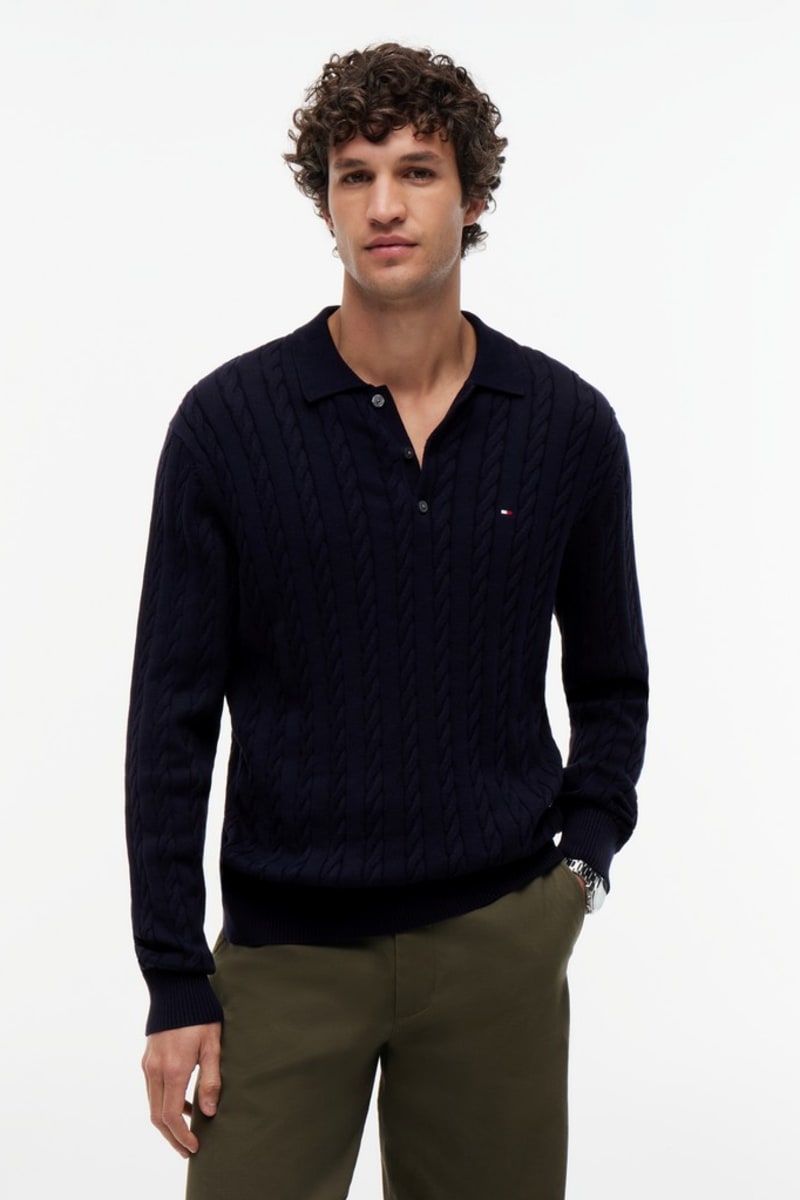 Hilfiger 41955 Class Ctn Cable Aw26 - NVY BLUE - ANNA CHECK
