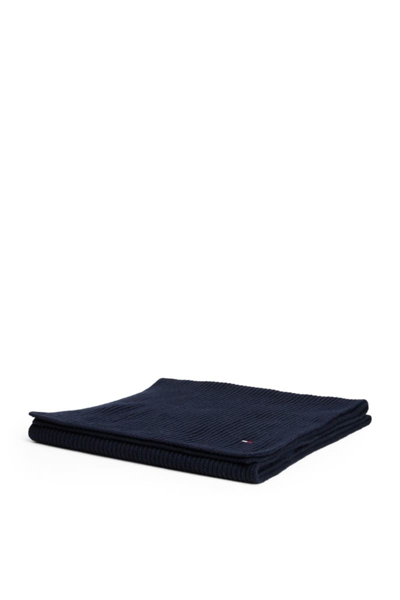 Tommy Hilfiger Flag Pima Cotton Cashmere Scarf in Space Blue