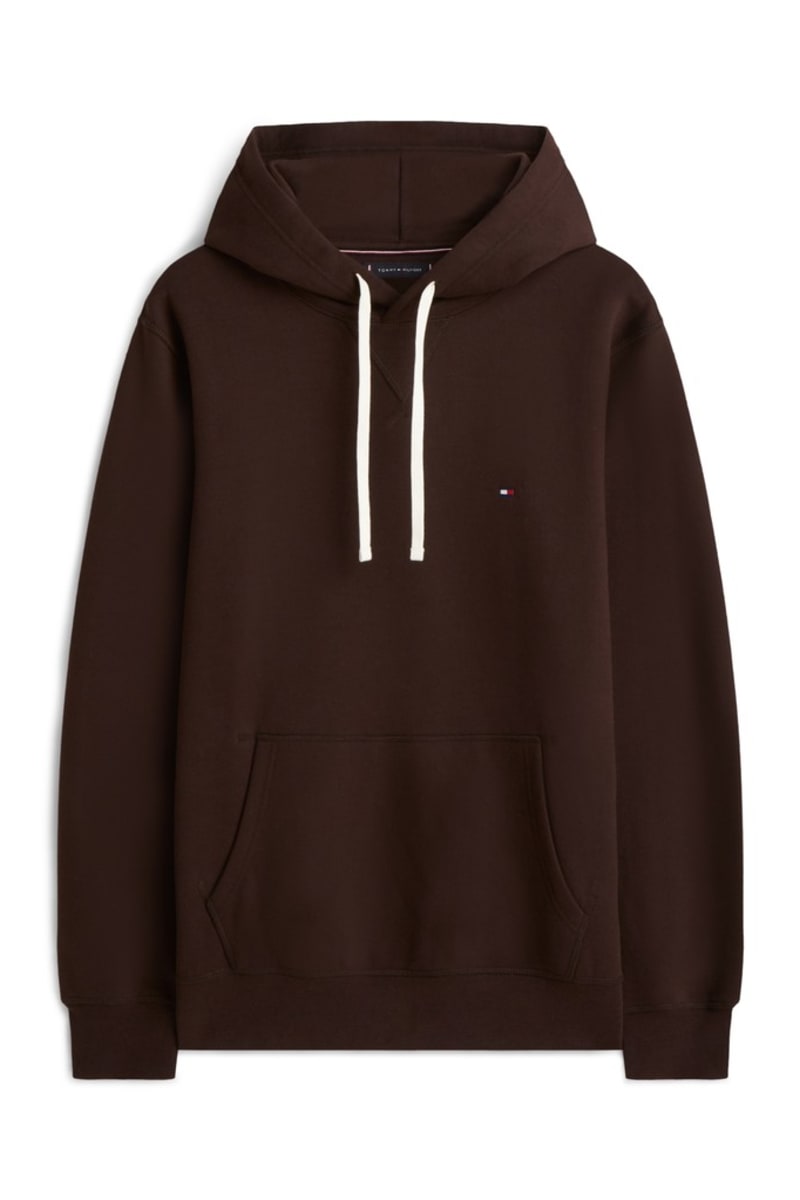 Tommy Hilfiger MW0MW39997 Essential Regular Fit Fleece Hoodie Chocolate