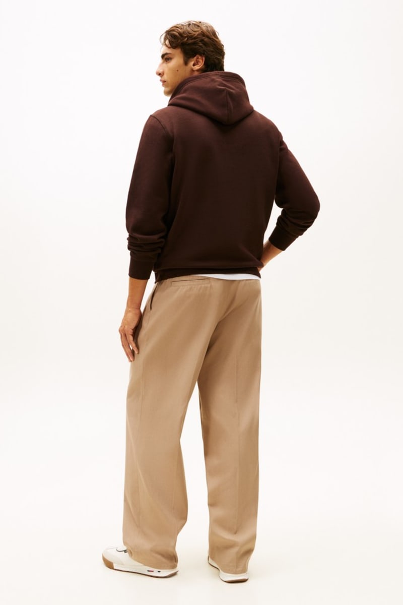 Tommy Hilfiger MW0MW39997 Essential Regular Fit Fleece Hoodie Chocolate