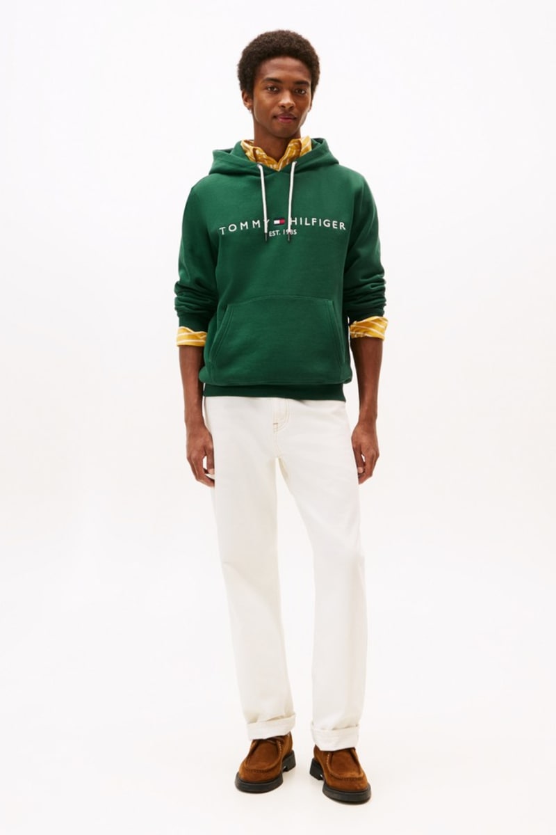 Hilfiger Logo Hoody Aw26 - ORNA GREEN