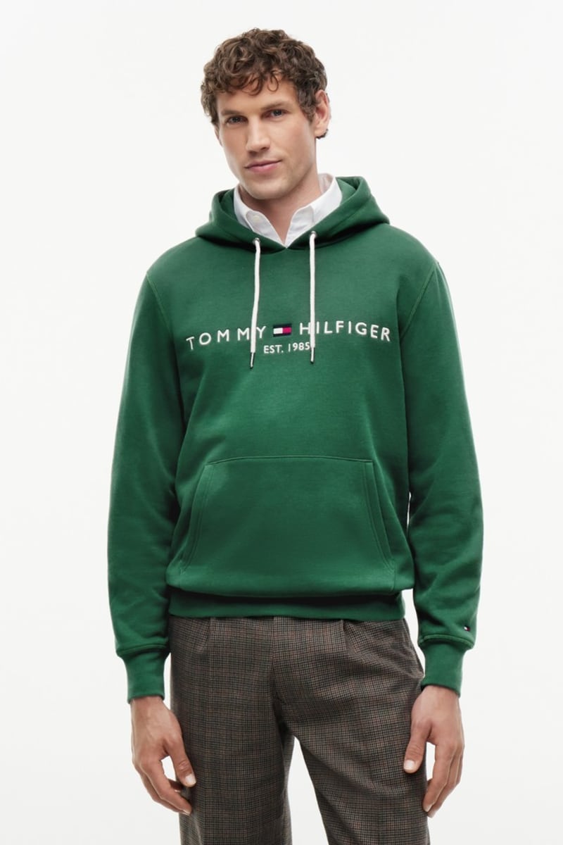 Hilfiger Logo Hoody Aw26 - ORNA GREEN