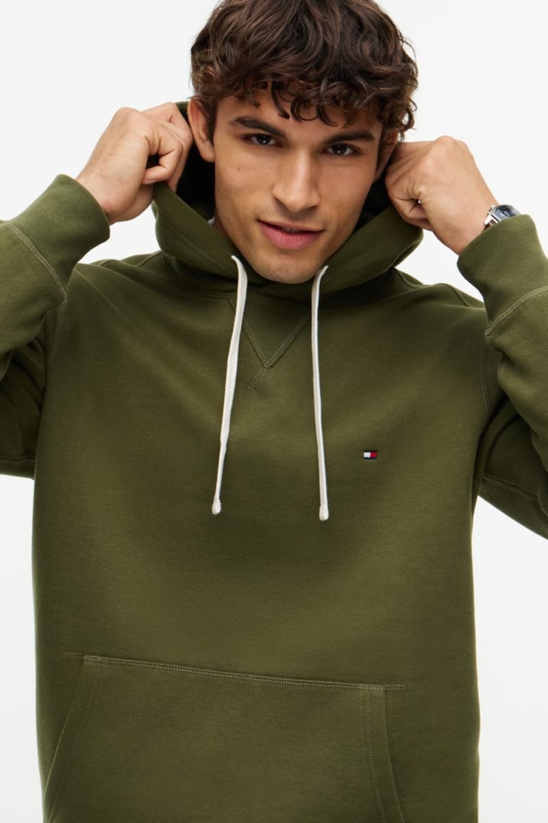 Hilfiger Ess Fleece Hood Aw26 - HUNT GREE