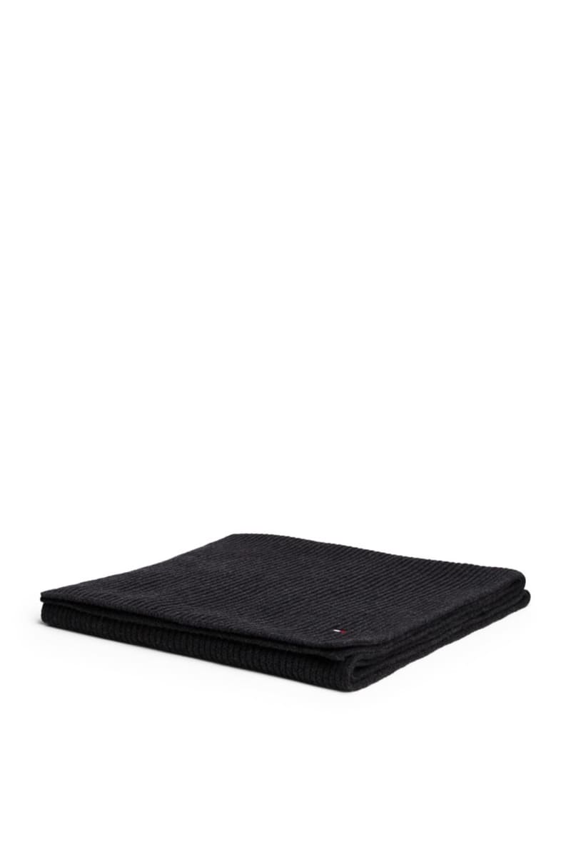 Tommy Hilfiger Flag Pima Cotton Cashmere Scarf in Charcoal Grey
