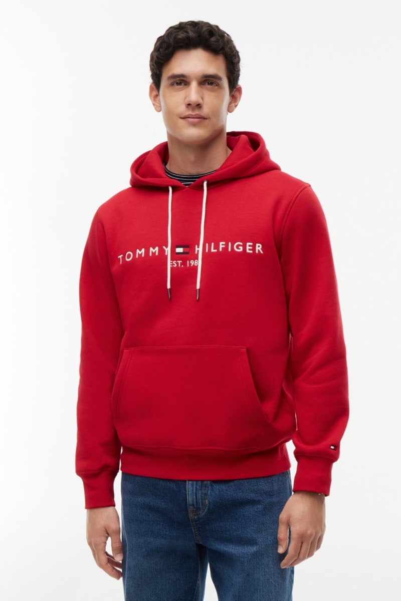 Tommy Hilfiger 11599 Logo Hoodie Medium Red