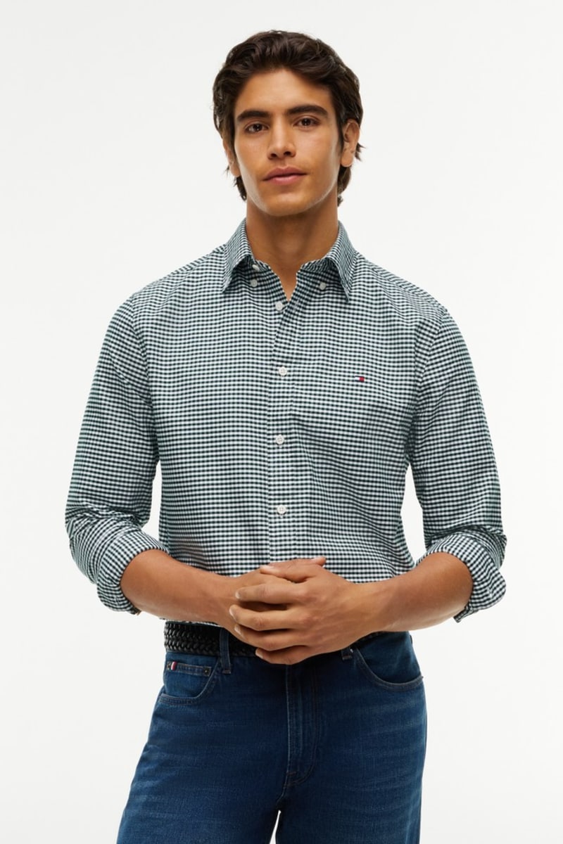Tommy Hilfiger 36395 Regular Fit Heritage Gingham Oxford Shirt Hunter Check