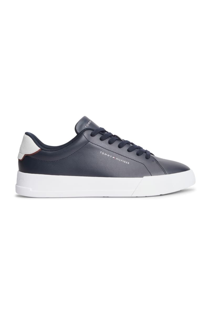 Tommy Hilfiger 5367 Pebble Grain Court Leather Sneakers Desert Sky
