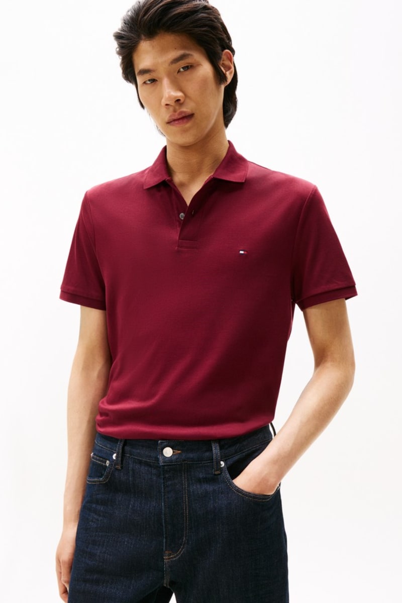 Hilfiger Liquid Cotton Polo Aw26 - BURGUNDY