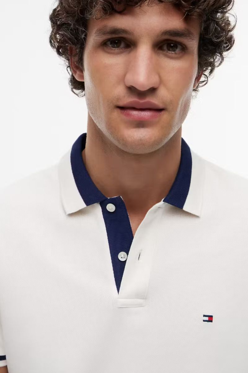 Tommy Hilfiger Contrast Collar Block Ivory Petal
