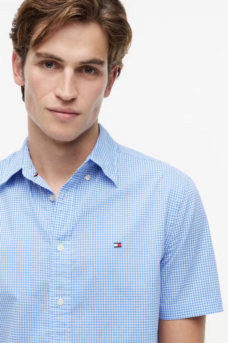 Tommy Hilfiger Flex Poplin Gingham Shirt Blue