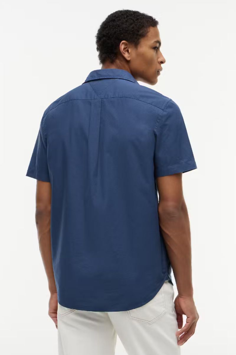 Tommy Hilfiger Flex Poplin Houndstooth Shirt Navy