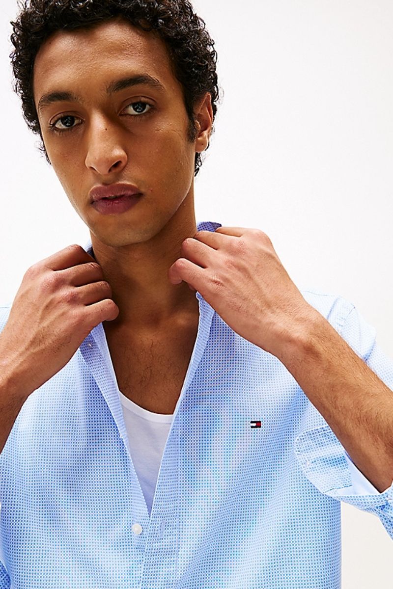 Tommy Hilfiger Flex Poplin Mini Shirt Sweet Blue